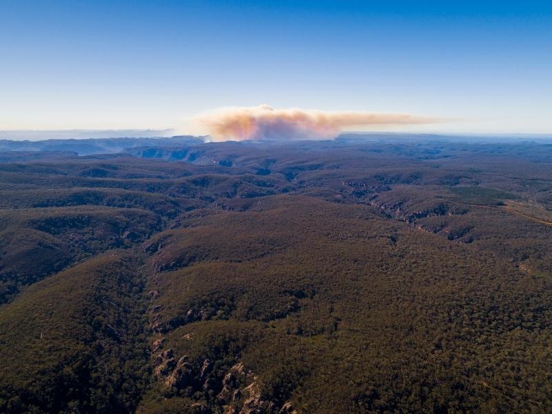 bushfire smoke over Blue Mountains